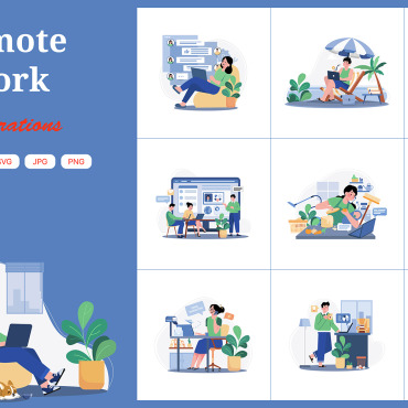 Remote Work Illustrations Templates 378765