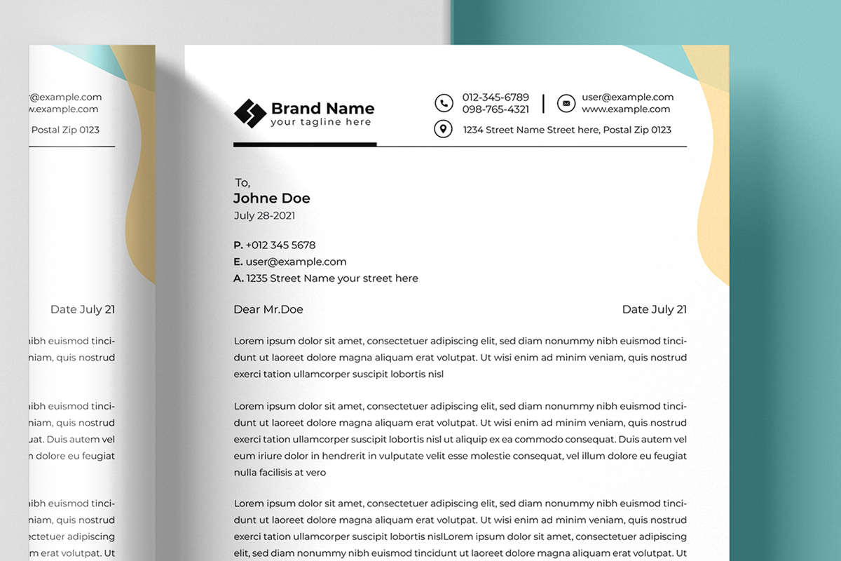 Corporate Modern Letterhead Template