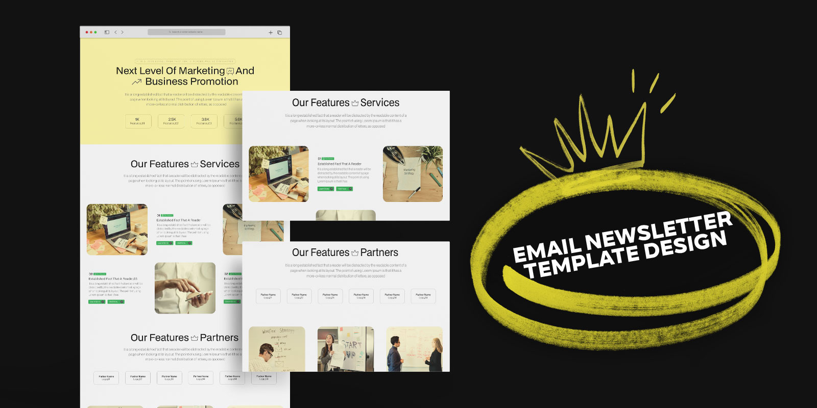 Email Template Layout or Landing Page Design Layout for Business Service Promotion
