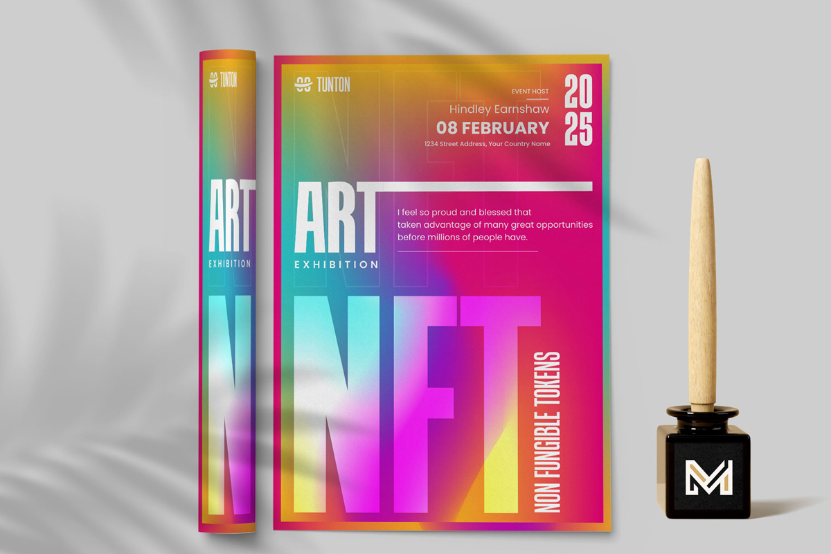 NFT Art  Blockchain Event  Flyer Template