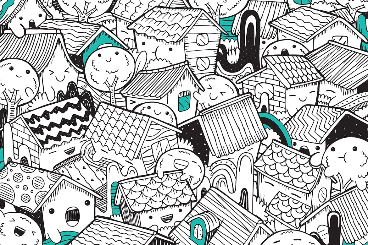 Town Doodle Vector Illustration