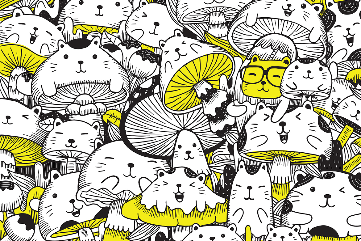 Mushroom Doodle Vector Illustration