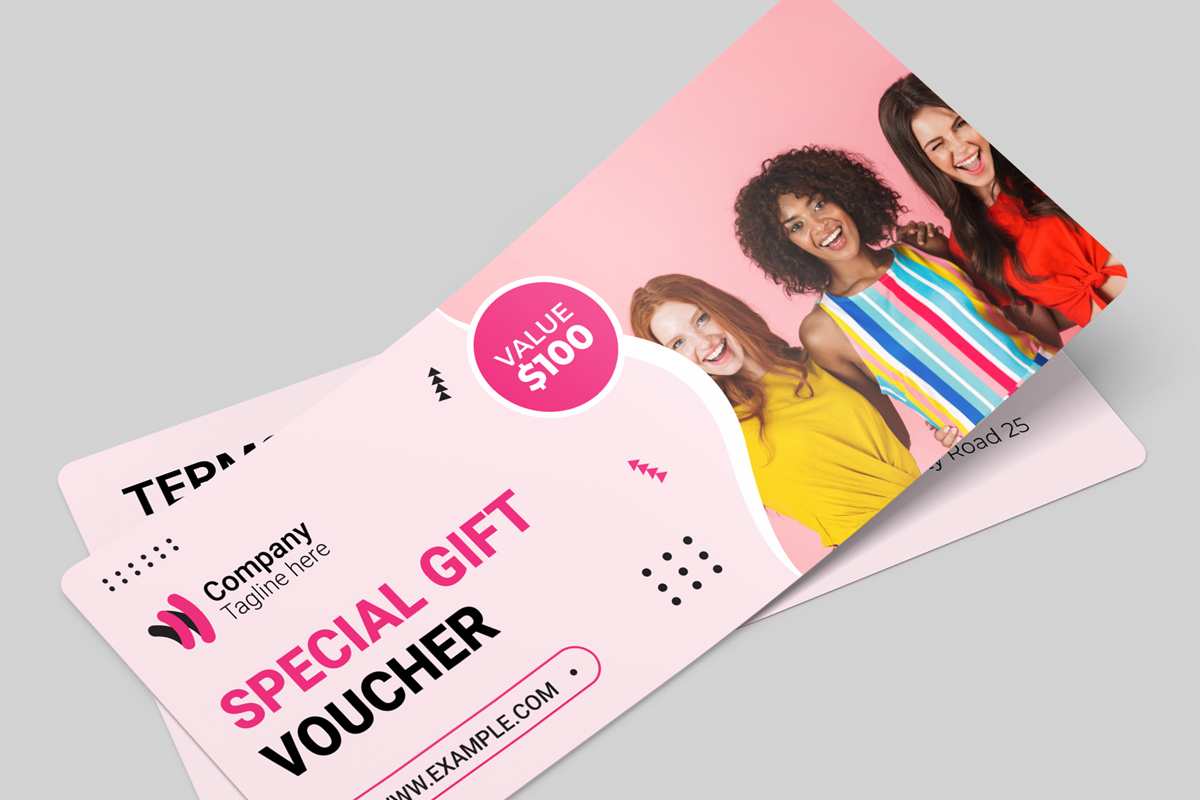 Abstract Gift Voucher Layout