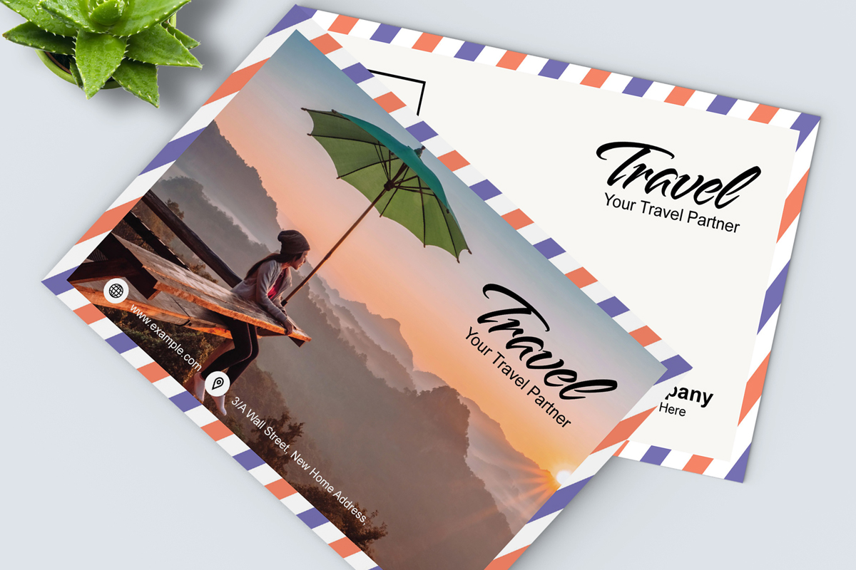 Travel Postcard Template Layout
