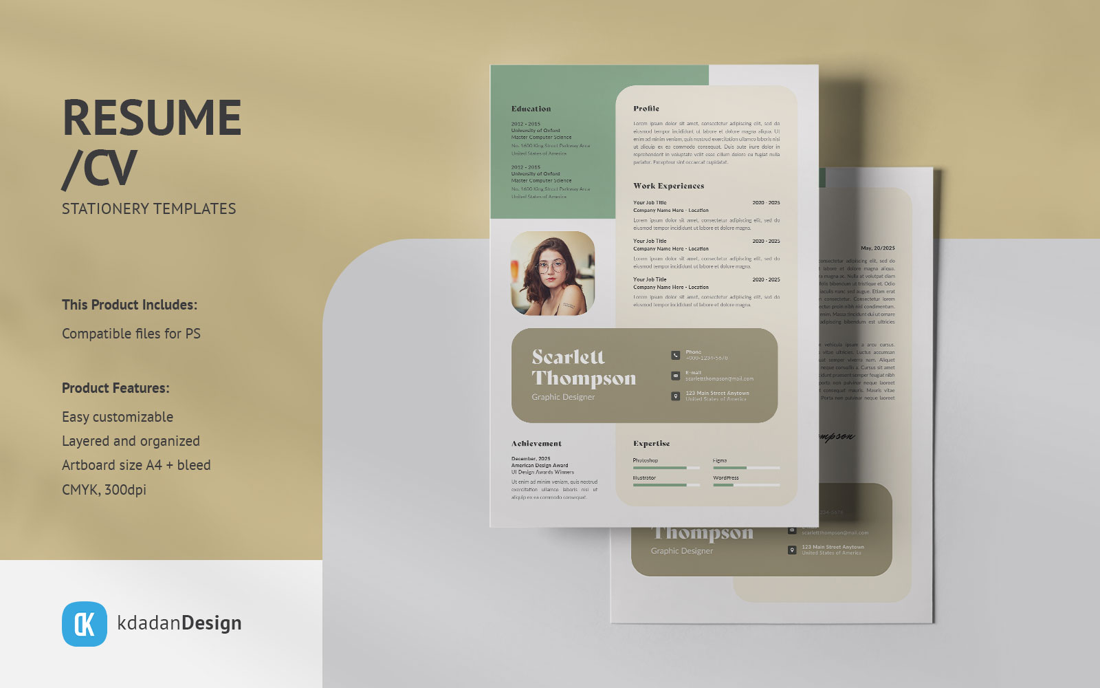 Resume / CV PSD Design Templates Vol 211
