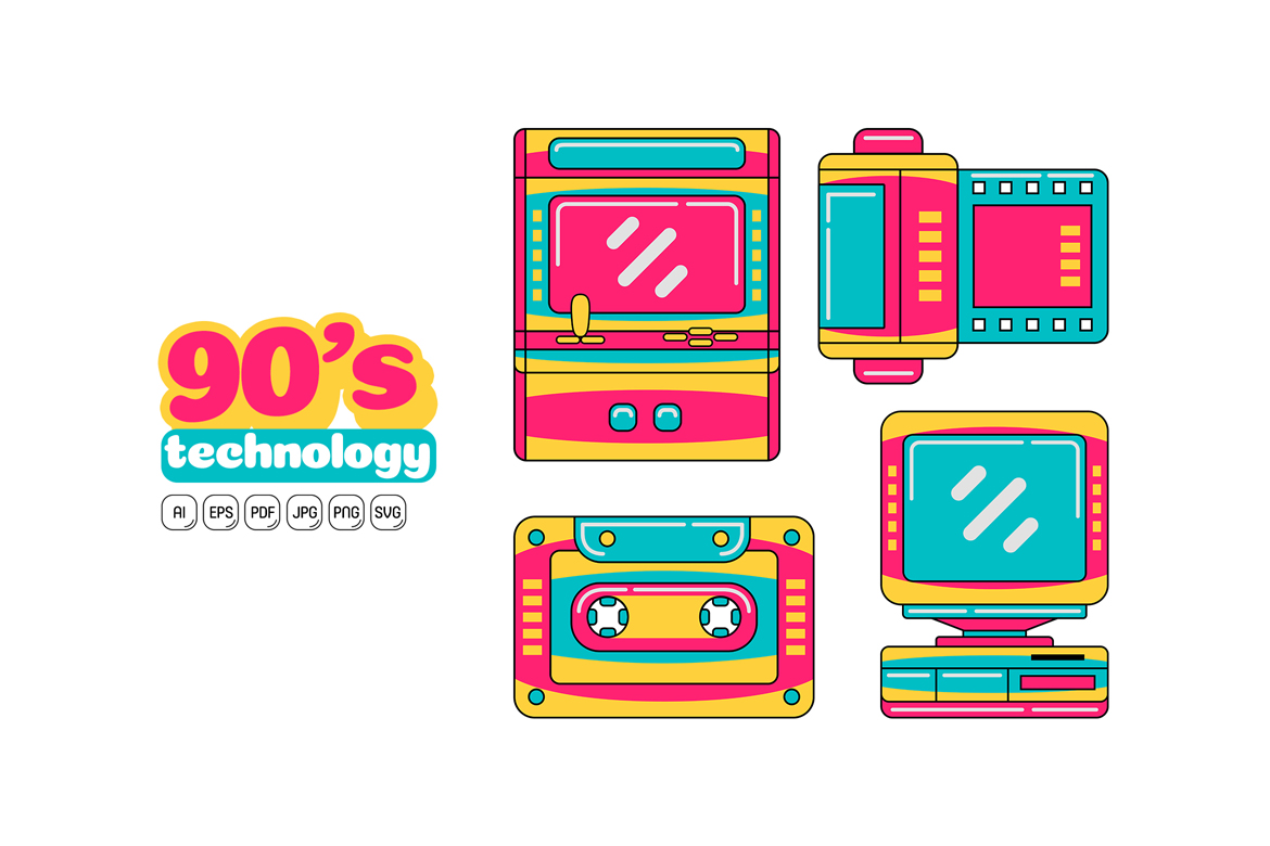 90s Technology Vector Pack 01
