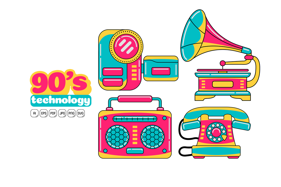 90s Technology Vector Pack 03