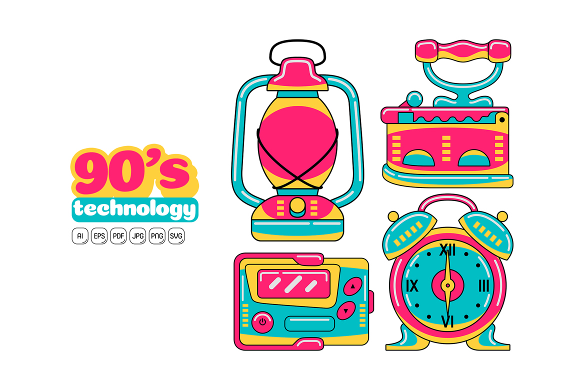 90s Technology Vector Pack 04
