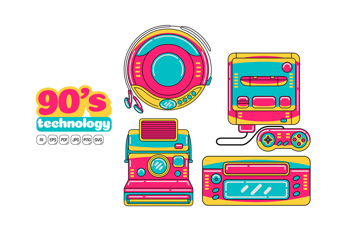 90s Technology Vector Pack 06
