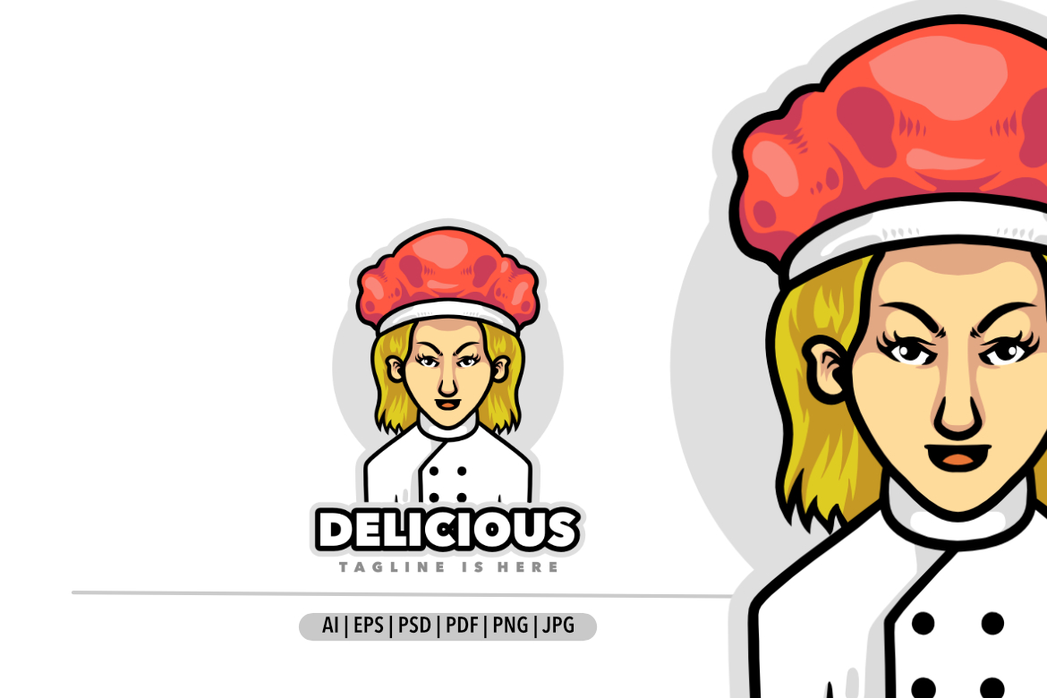 Chef mother mascot design logo