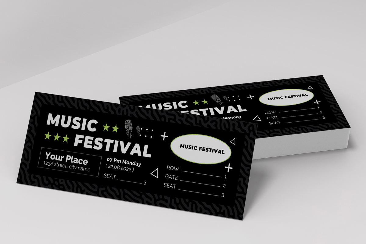 Music Festival Ticket Template Layout