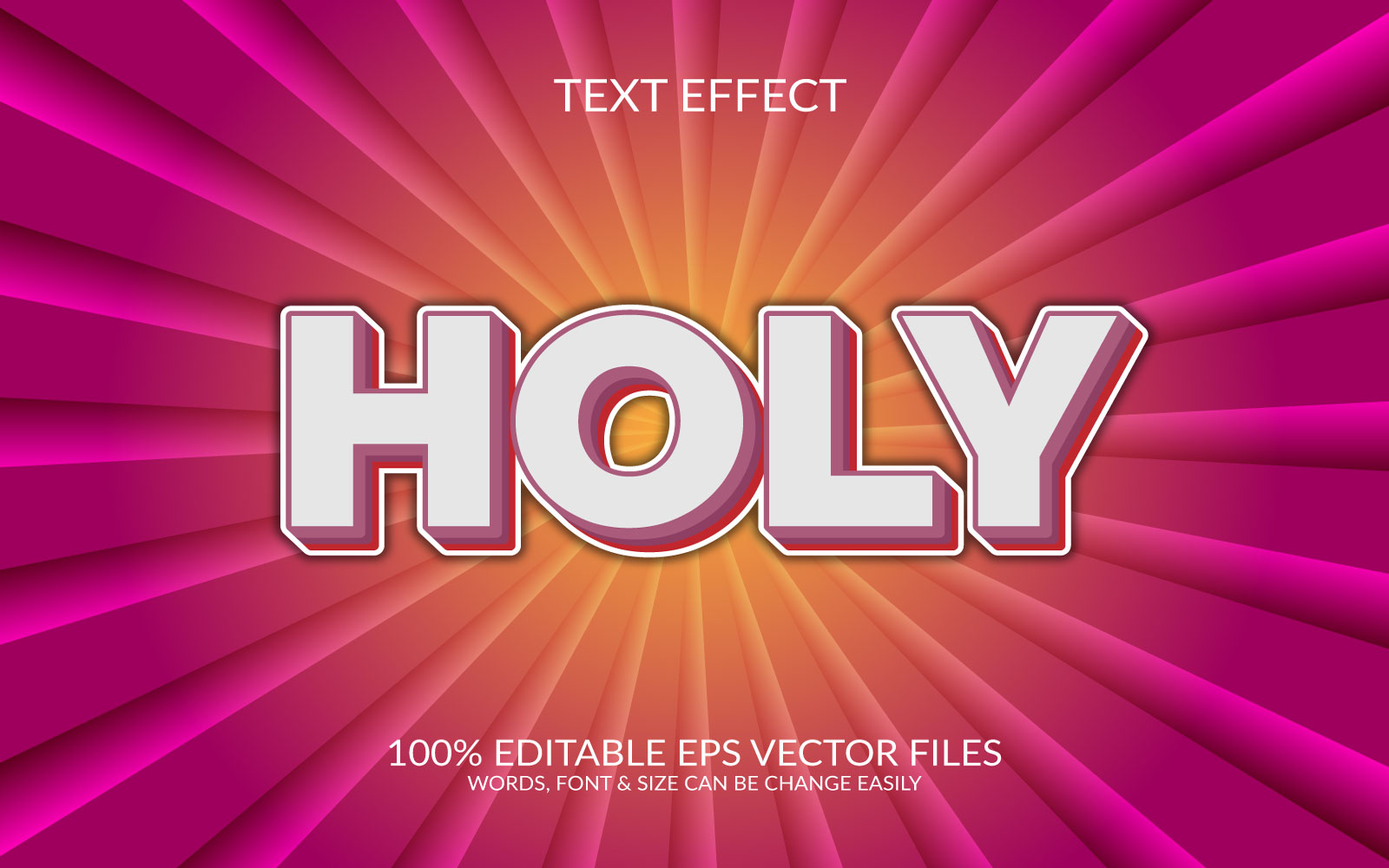 Holy day 3D Editable Vector Eps Text Effect Design