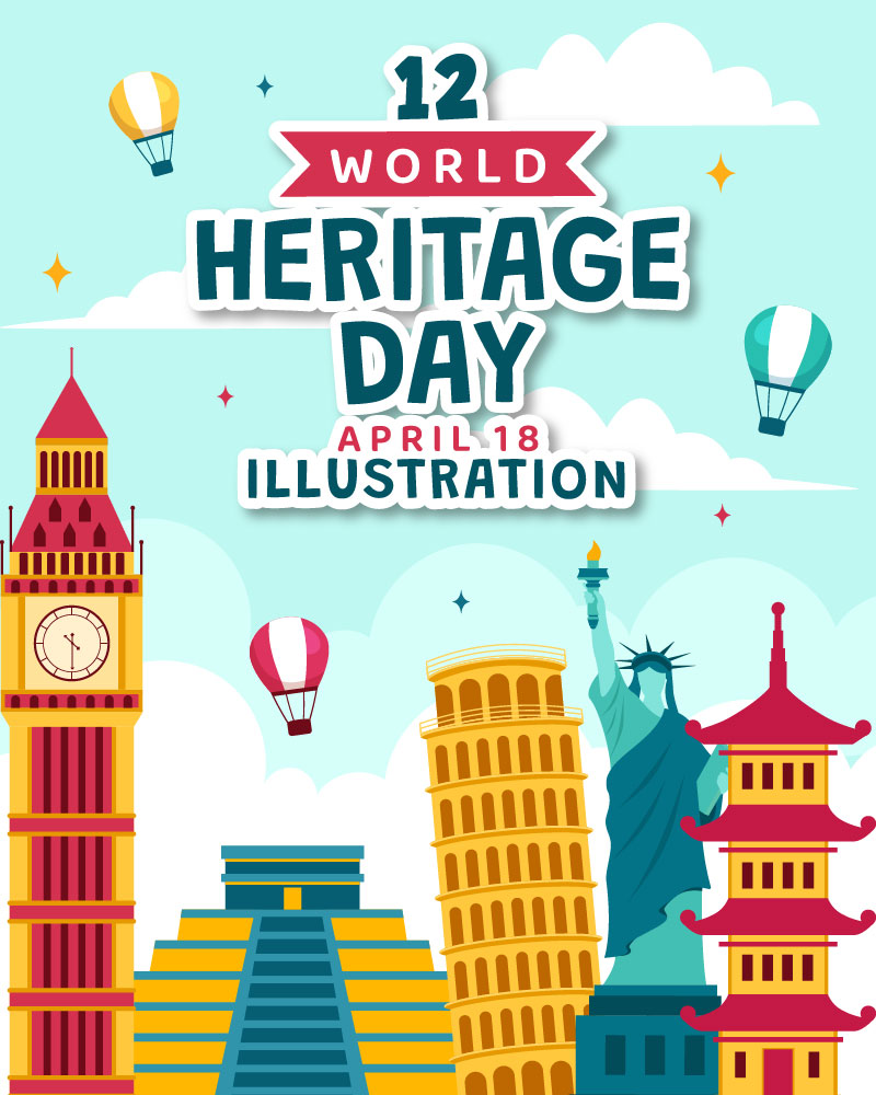 12 World Heritage Day Illustration