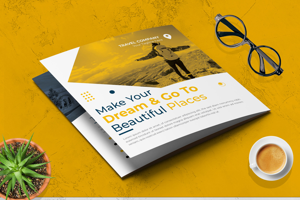 Travel Square Trifold Brochure Template