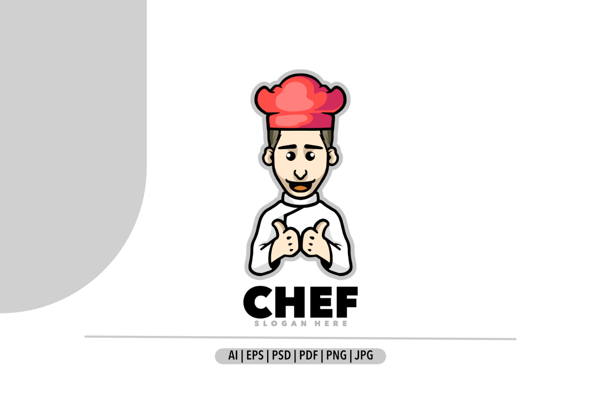 Cute chef kids logo template design template