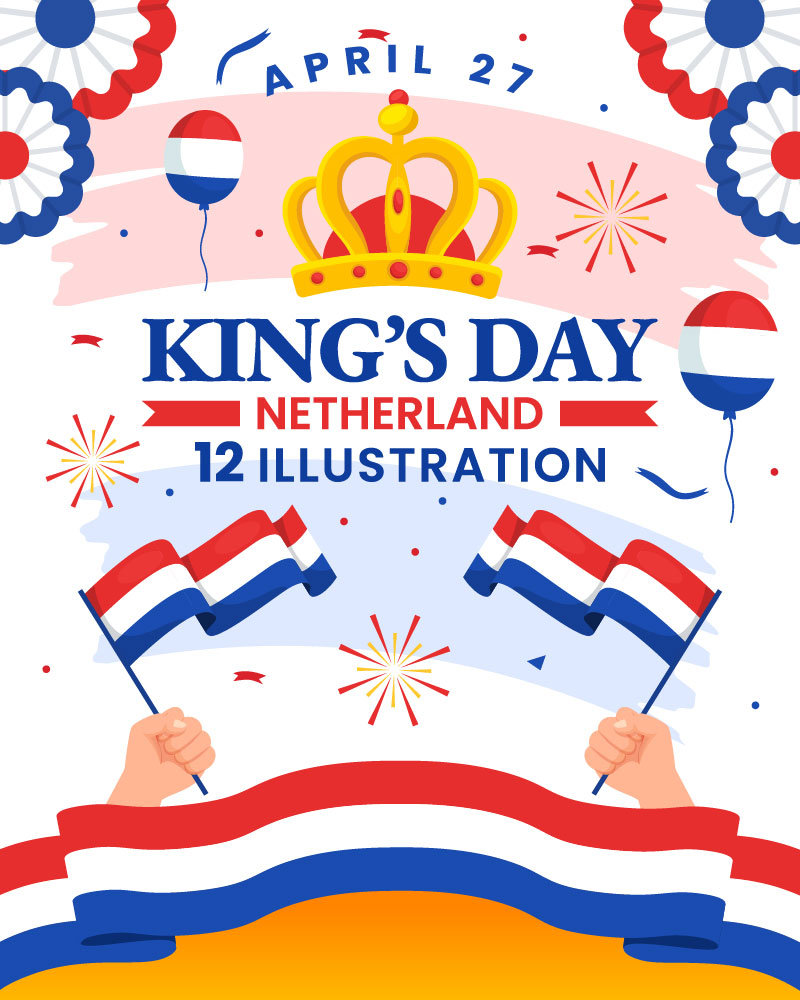 12 Kings Netherlands Day Illustration