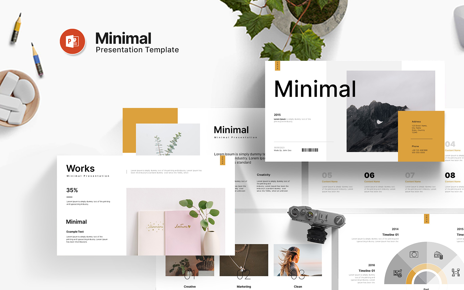 Minimal Clean Powerpoint Presentation Temnplate