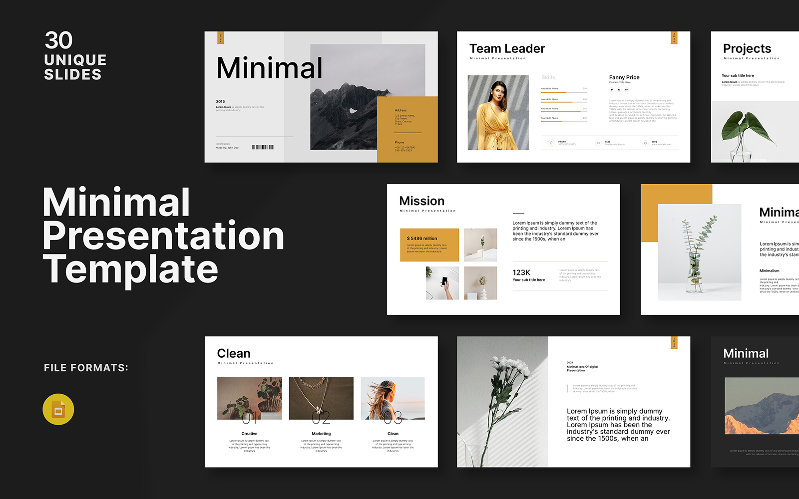 Minimal Clean Googleslide Presentation Template