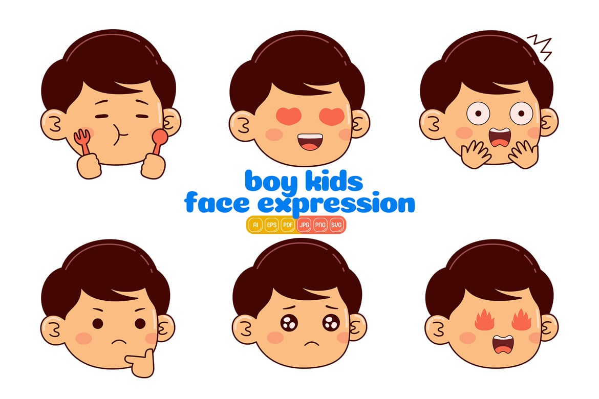 Boy Kids Face Expression #01