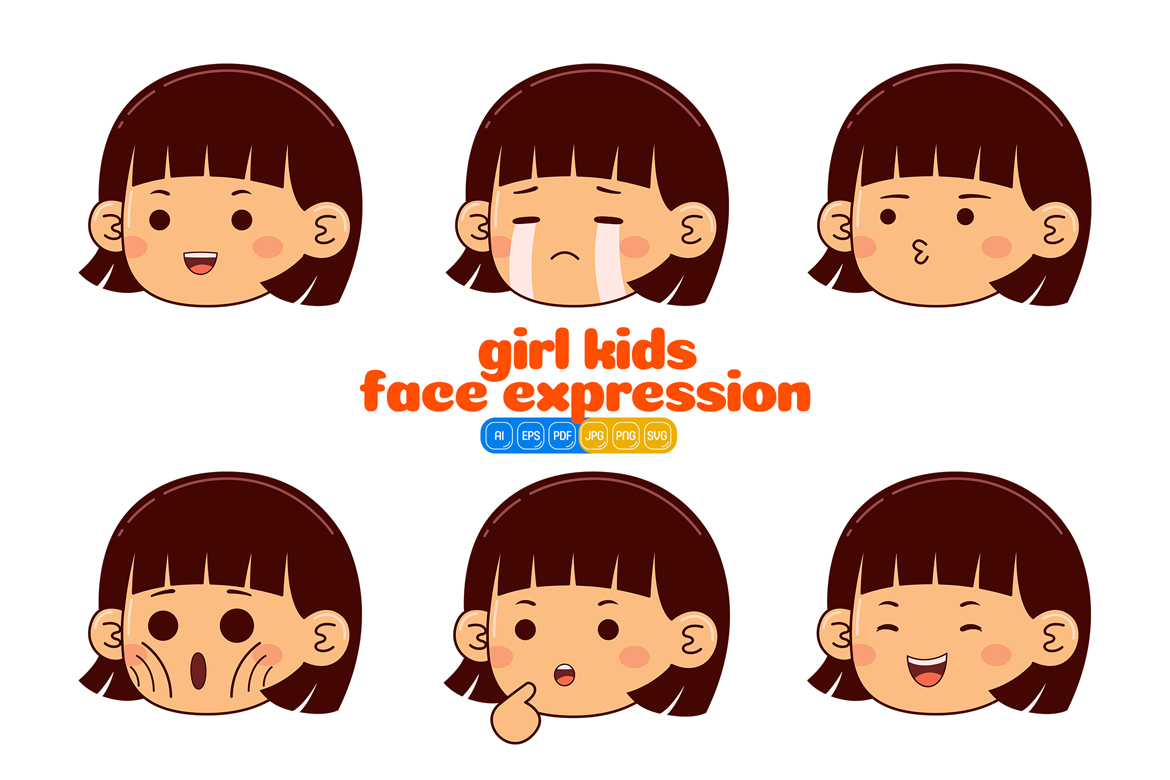 Girl Kids Face Expression #01