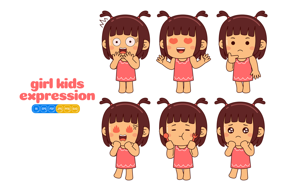 Cute Girl Kids Expression #02