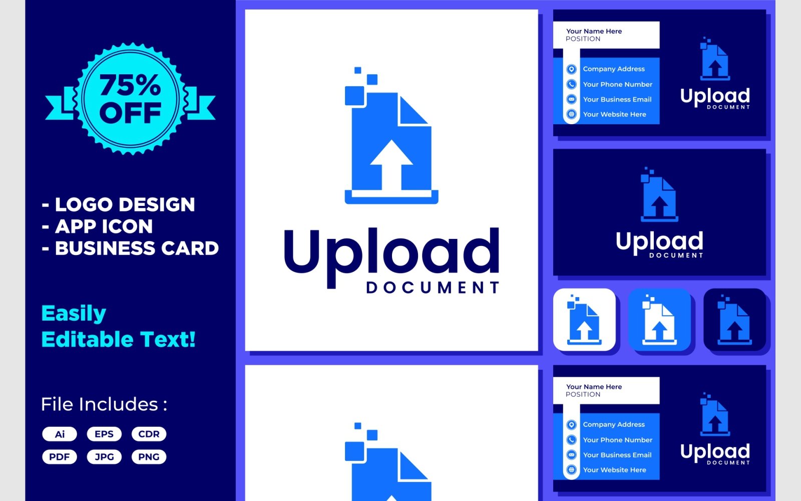 Upload File Document Pixel Digital Technology Logo