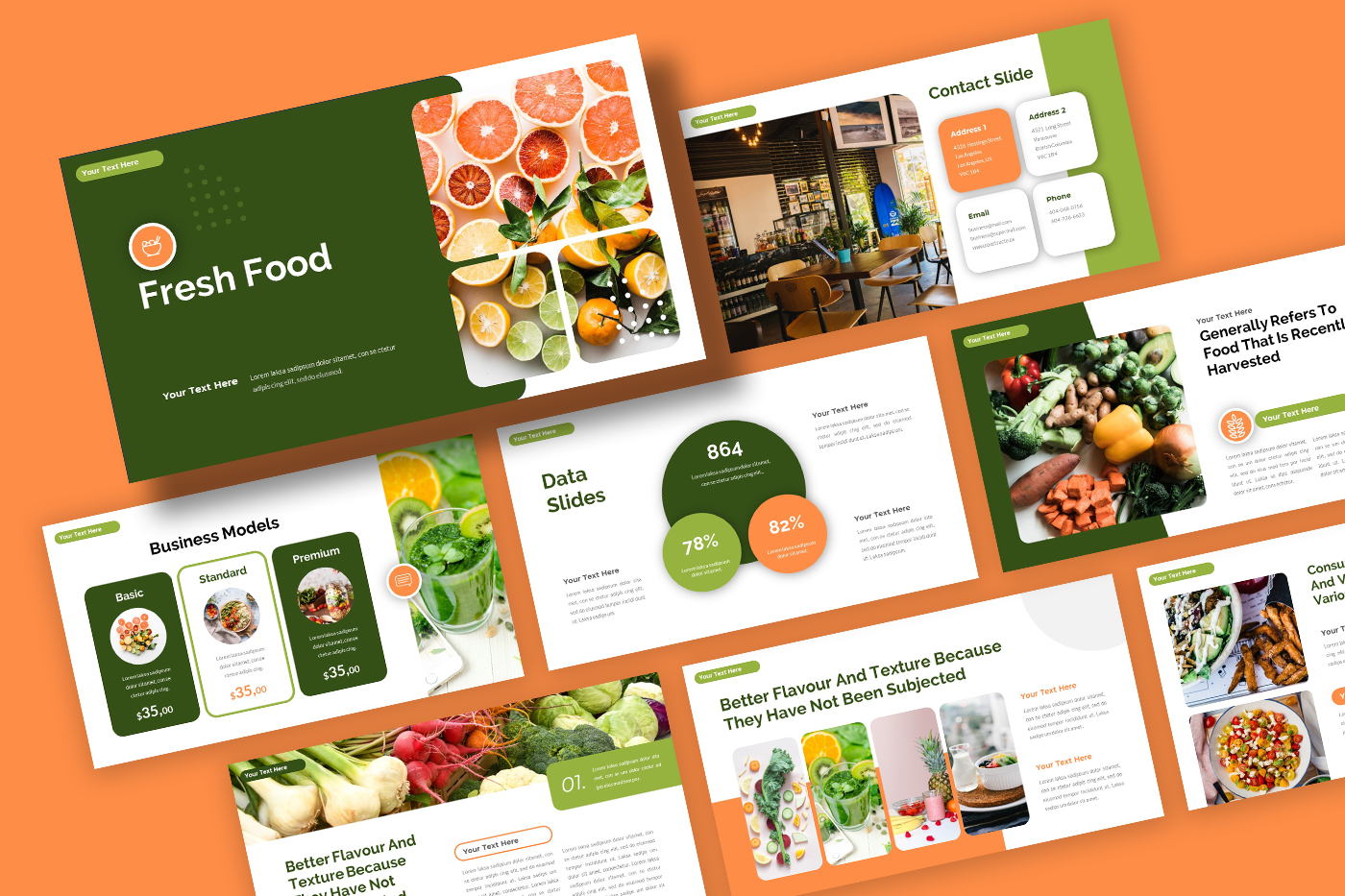 Fresh Food Health Care Presentation Powerpoint Template