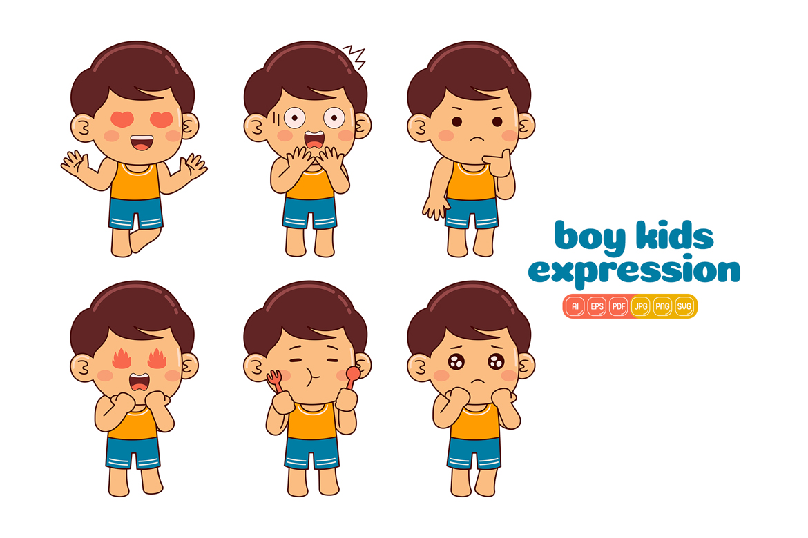 Cute Boy Kids Expression #01