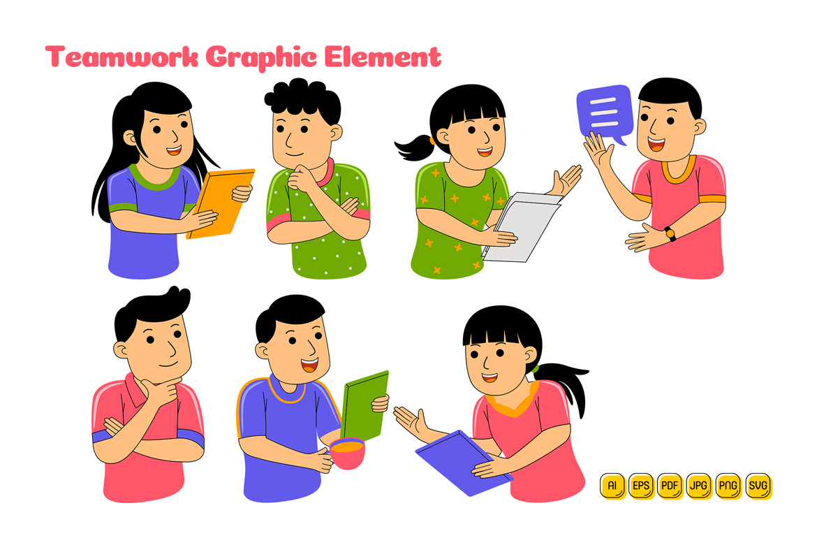 Teamwork Graphic Element Vector Illustration #01