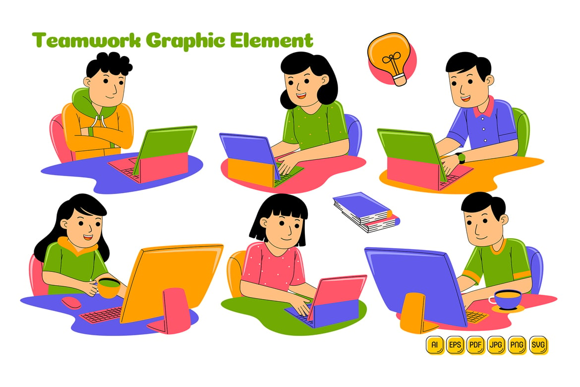 Teamwork Graphic Element Vector Illustration #03