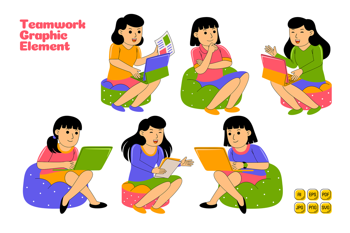 Teamwork Graphic Element Vector Illustration #06