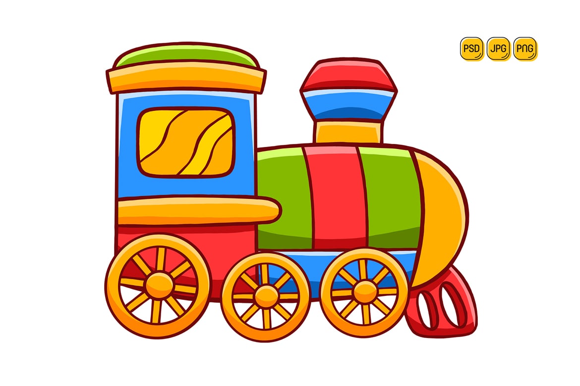 Cute Toy Train Illustration