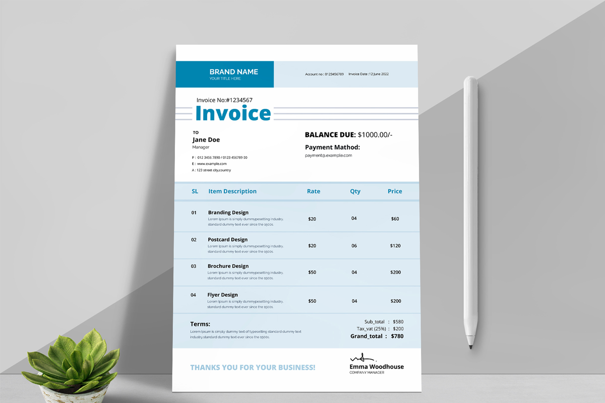 Creative Minimal Invoice Templates