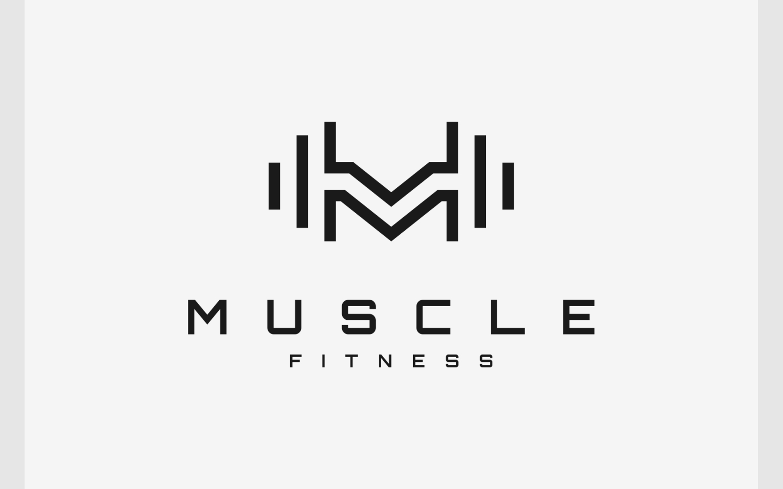 Letter M Barbell Fitness Logo