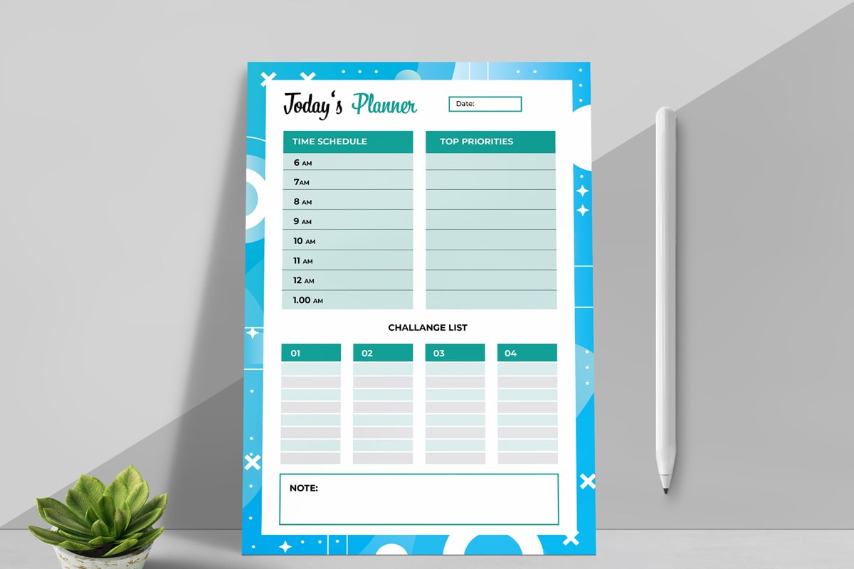 Daily  Planner Templates layout