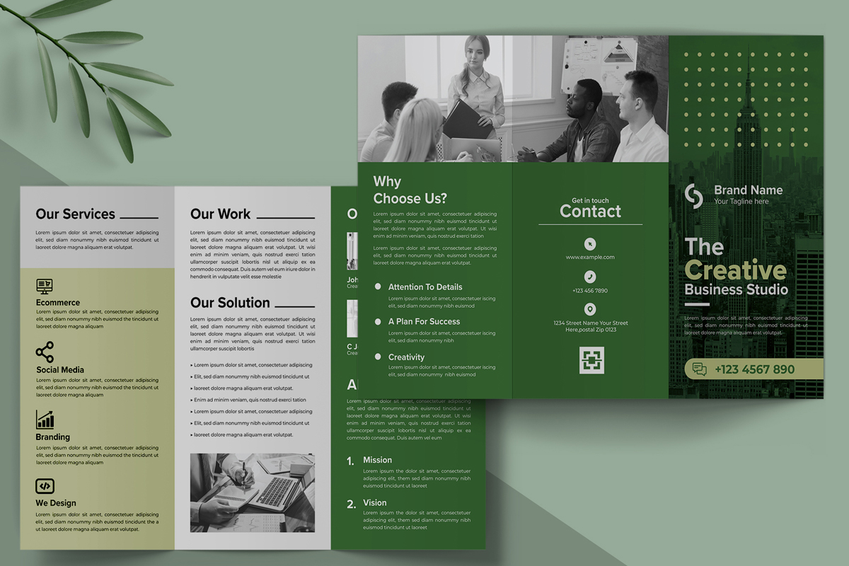 Corporate Business  Trifold Brochure Template Layout