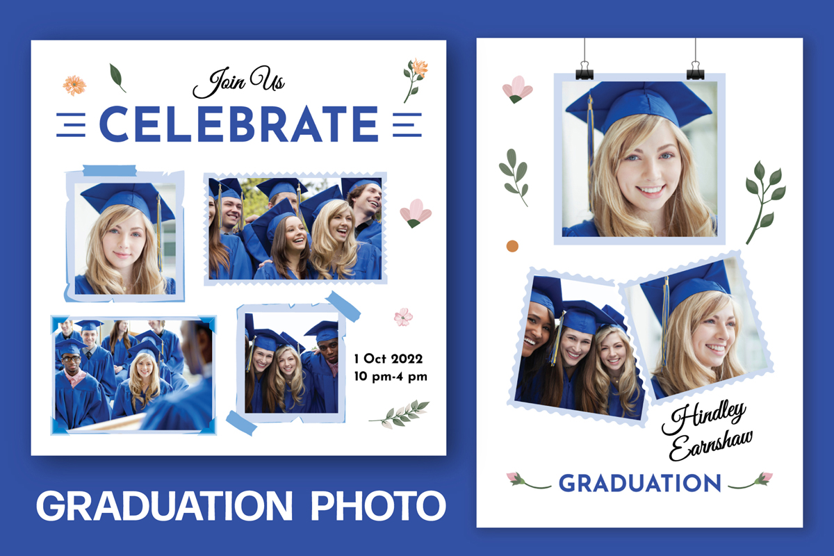 Graduation Photo Collage Flyer Template