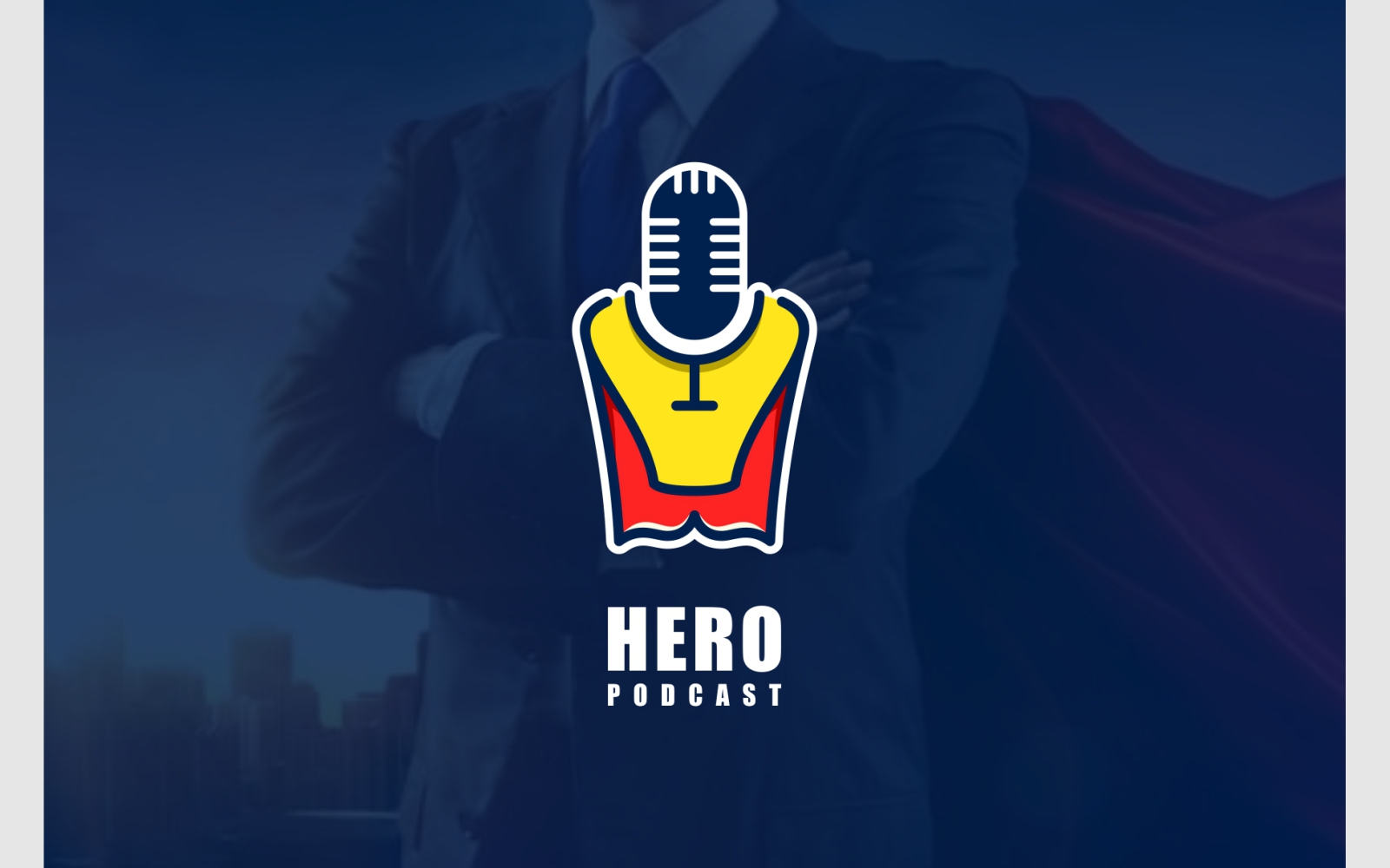 Super Hero Podcast Microphone Logo