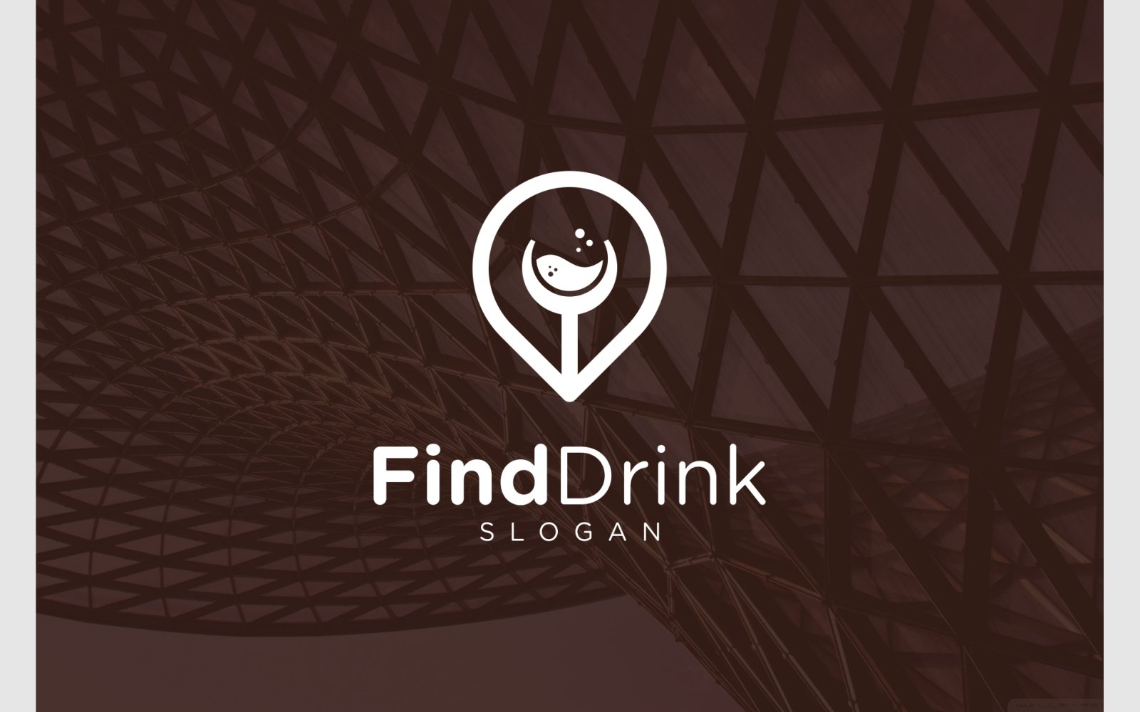 Drink Glass Location Map Logo