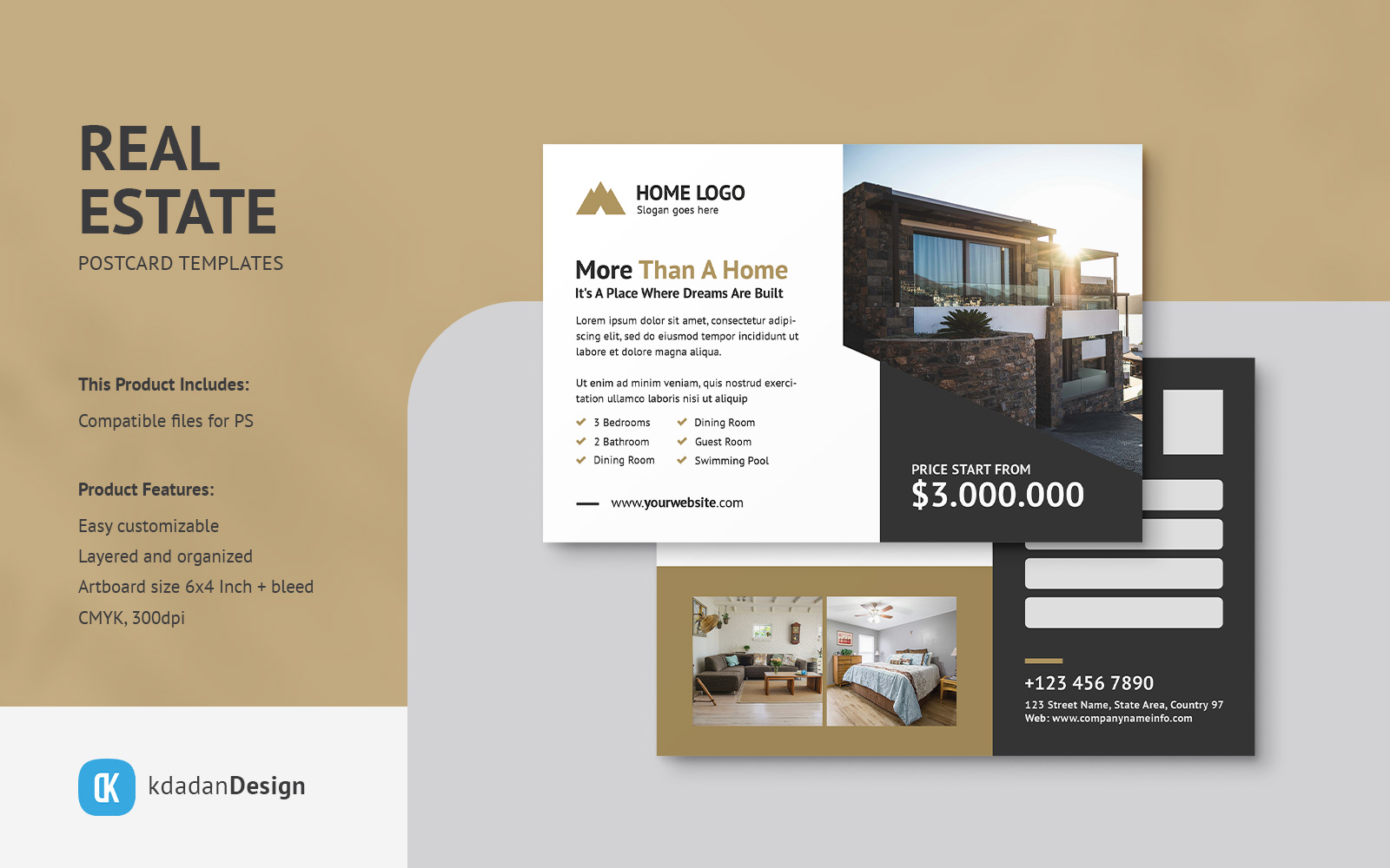 Real Estate Postcard PSD Template Vol 52