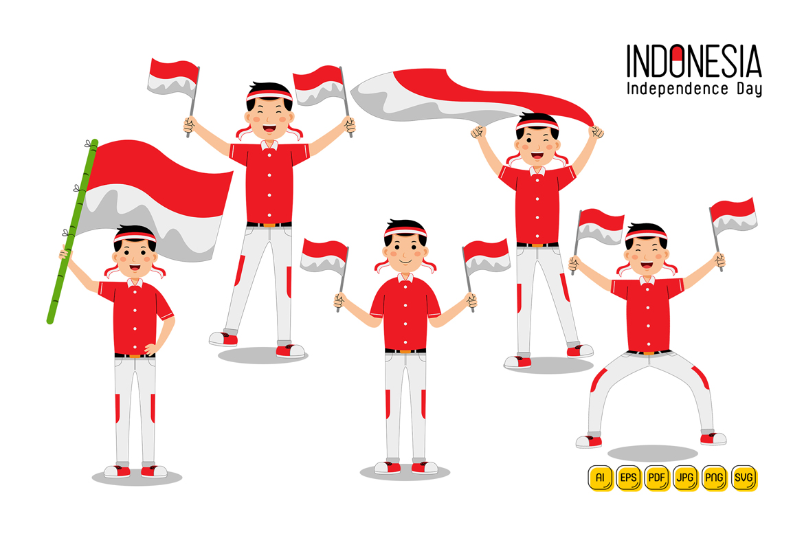 Young Man Celebrate Indonesia Independence Day #01