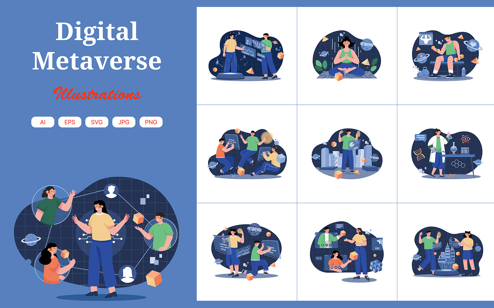 M529_Digital Metaverse Illustration Pack