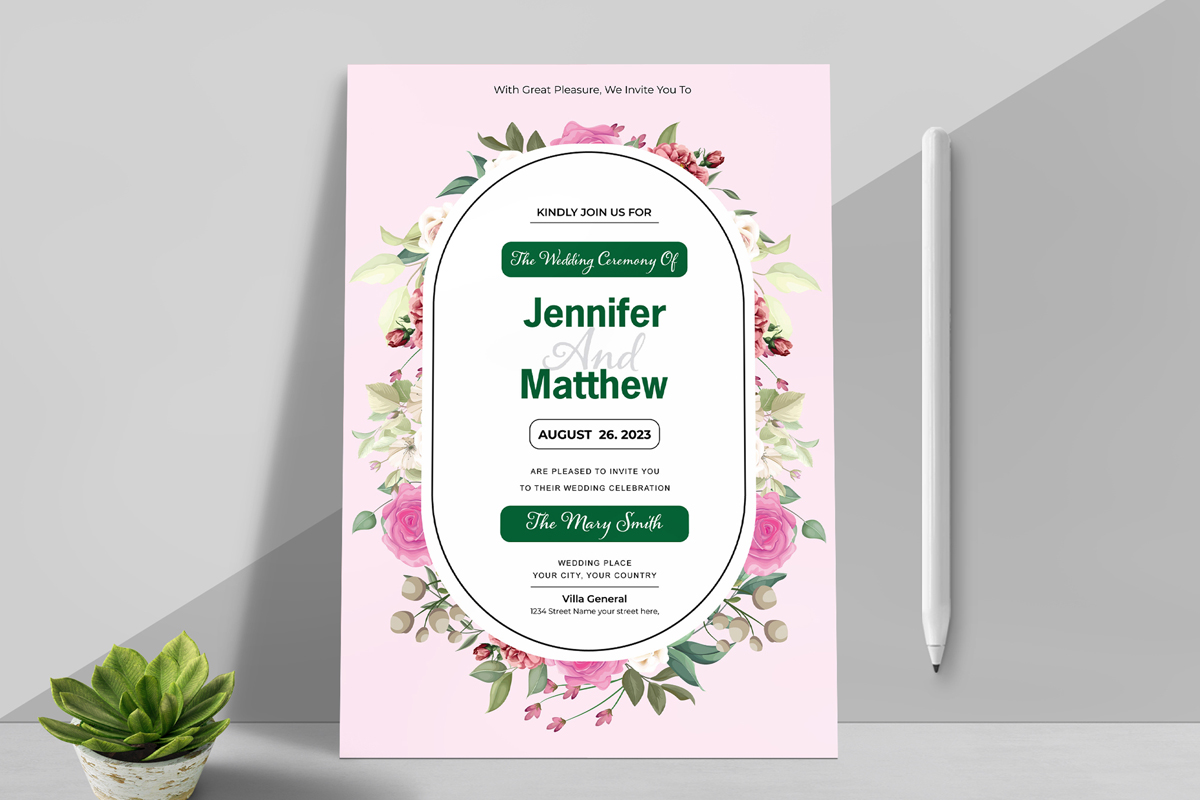 Wedding Invitations Cards Templates Layout