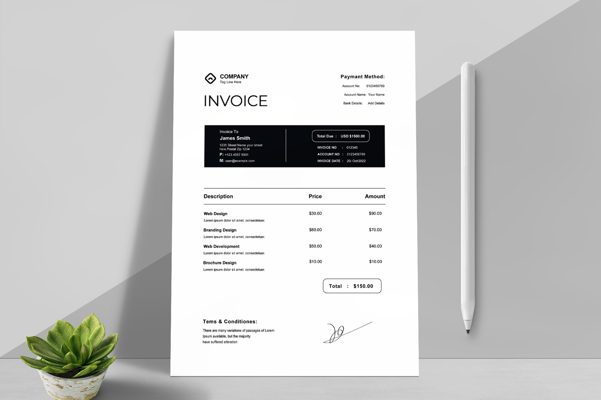 Professional Invoice- Layout Template