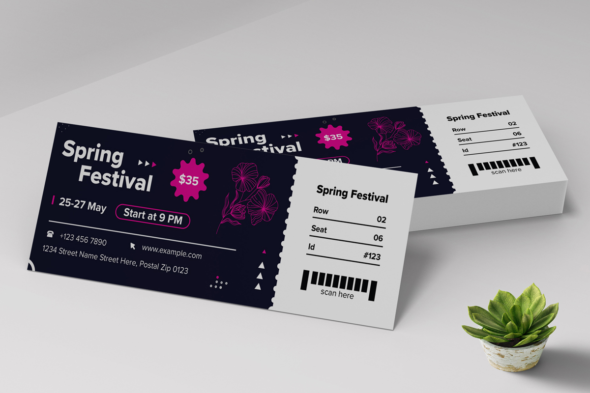 Ticket Spring Festival Template
