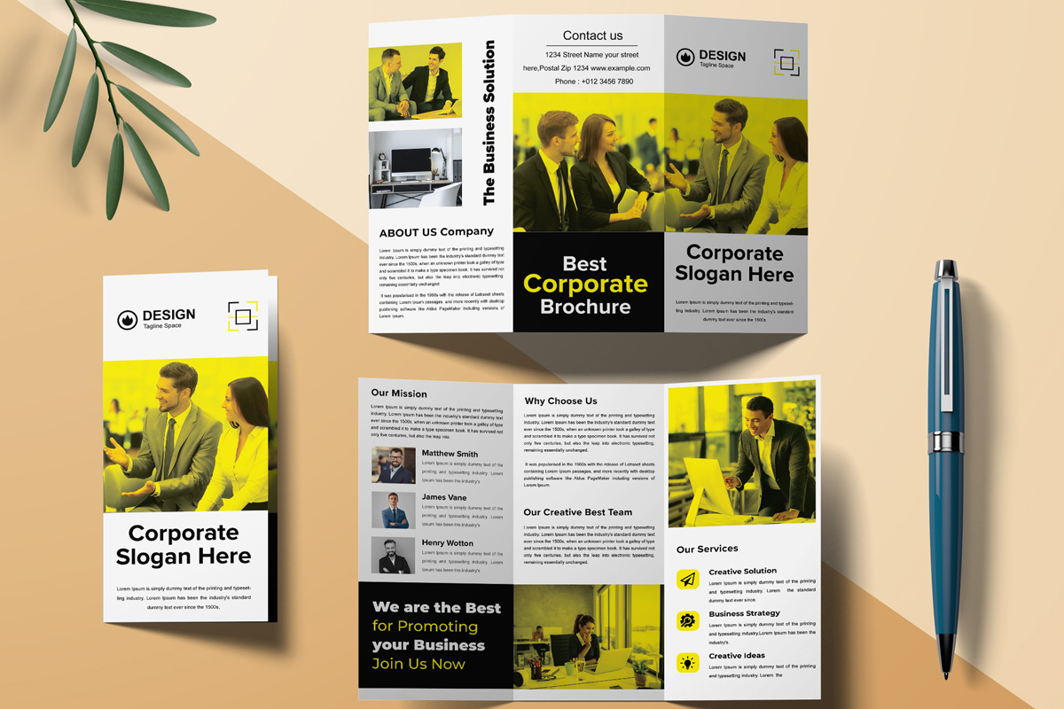 Corporate Business Trifold Brochure Templates