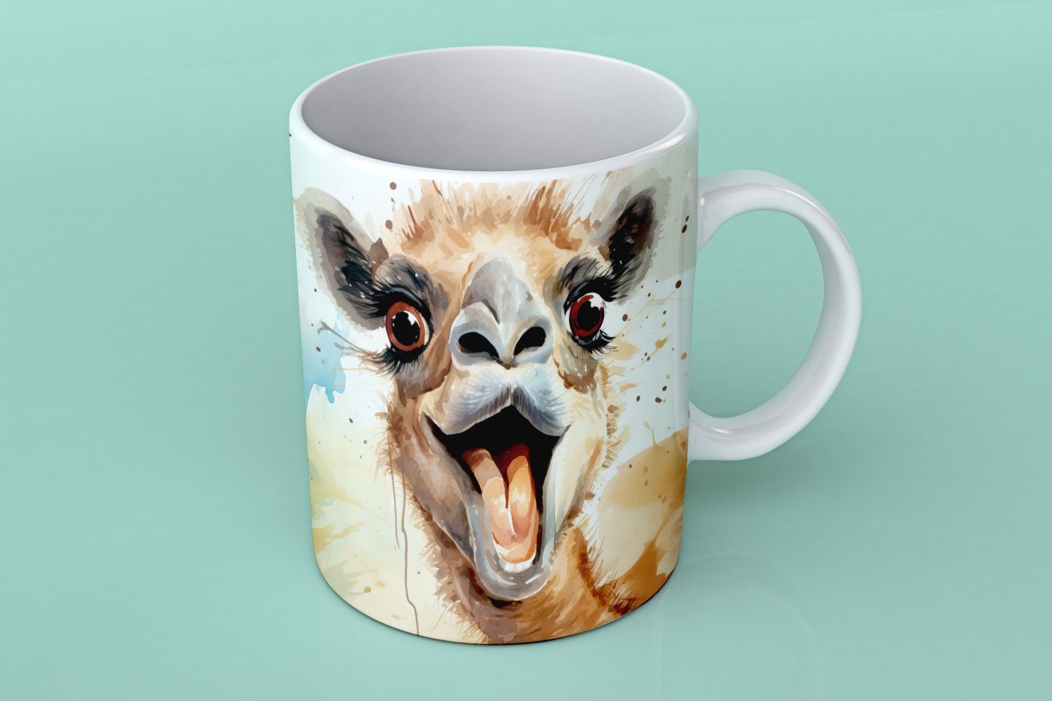 Camel funny Animal head peeking on white background 2