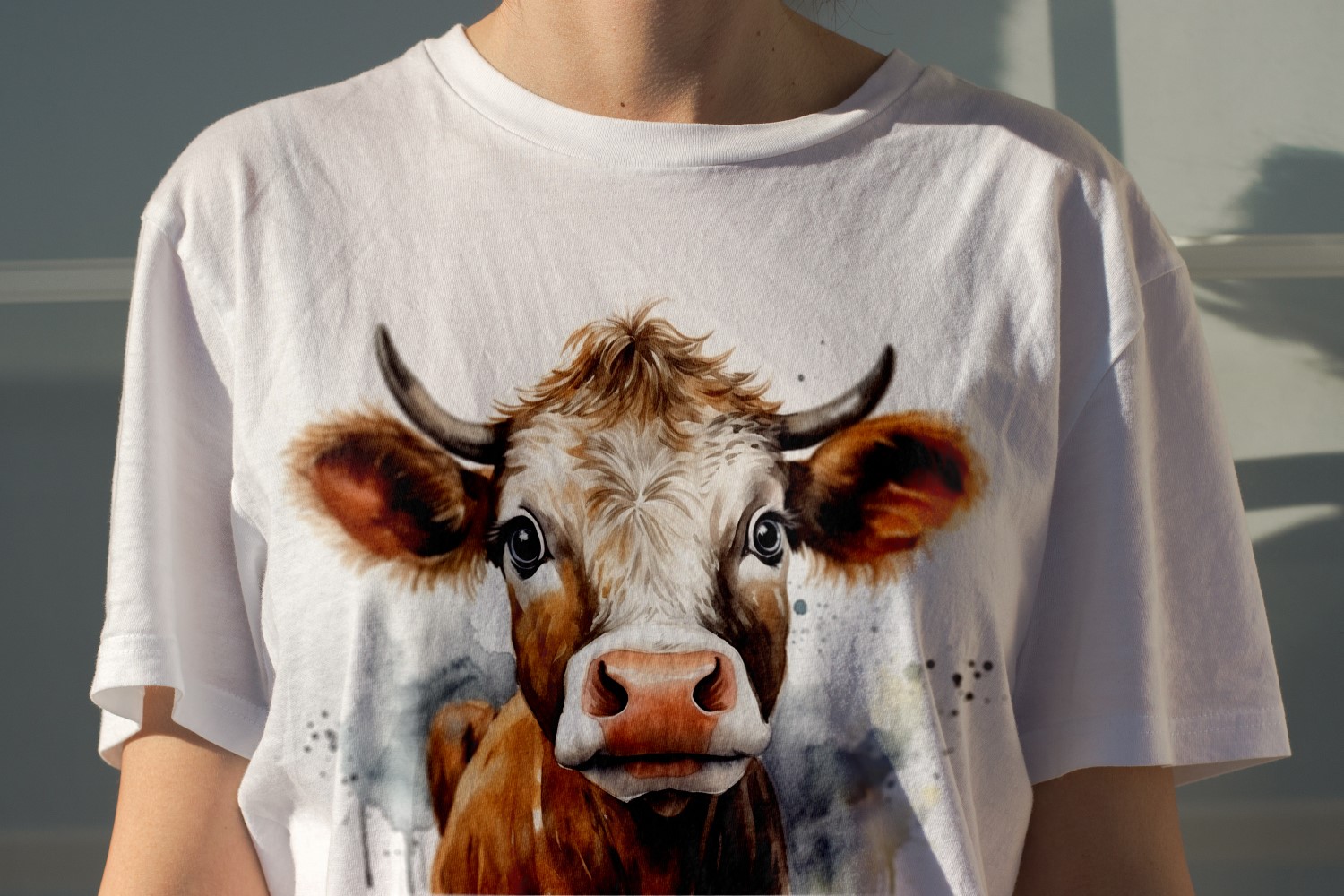 cow funny Animal head peeking on white background 19