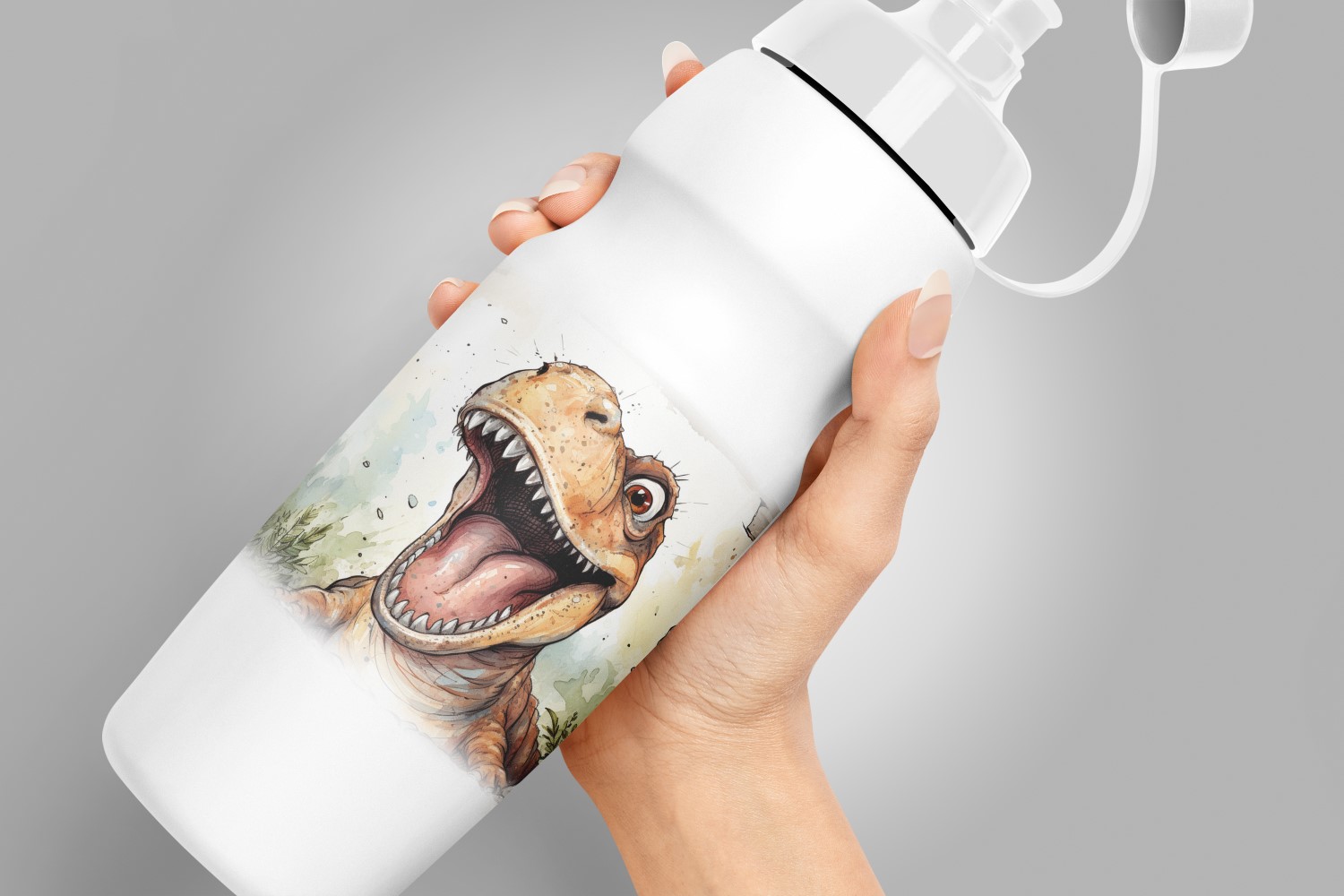 dinosaurs funny Animal head peeking on white background 4