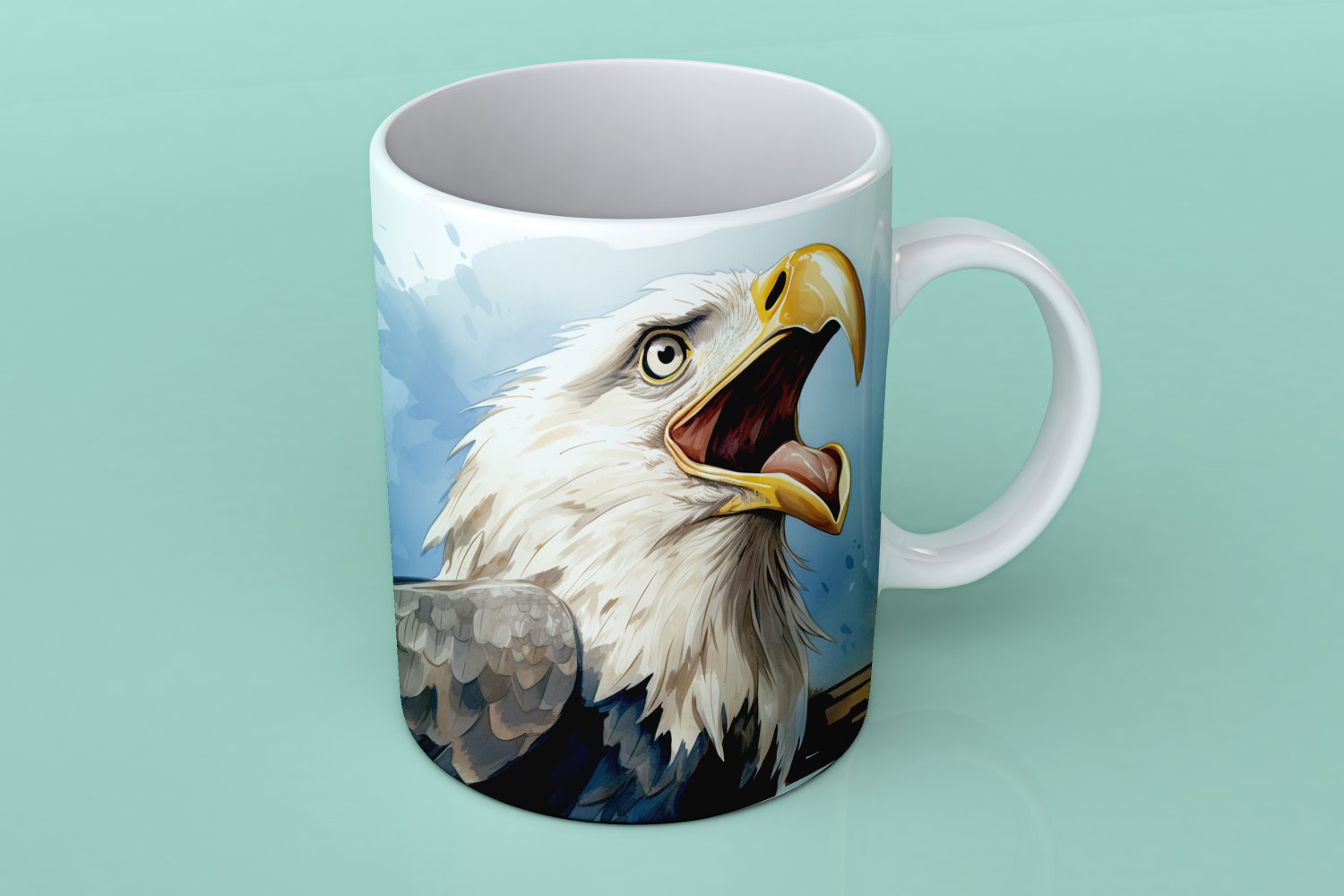 bald eagle funny Animal head peeking on white background 1